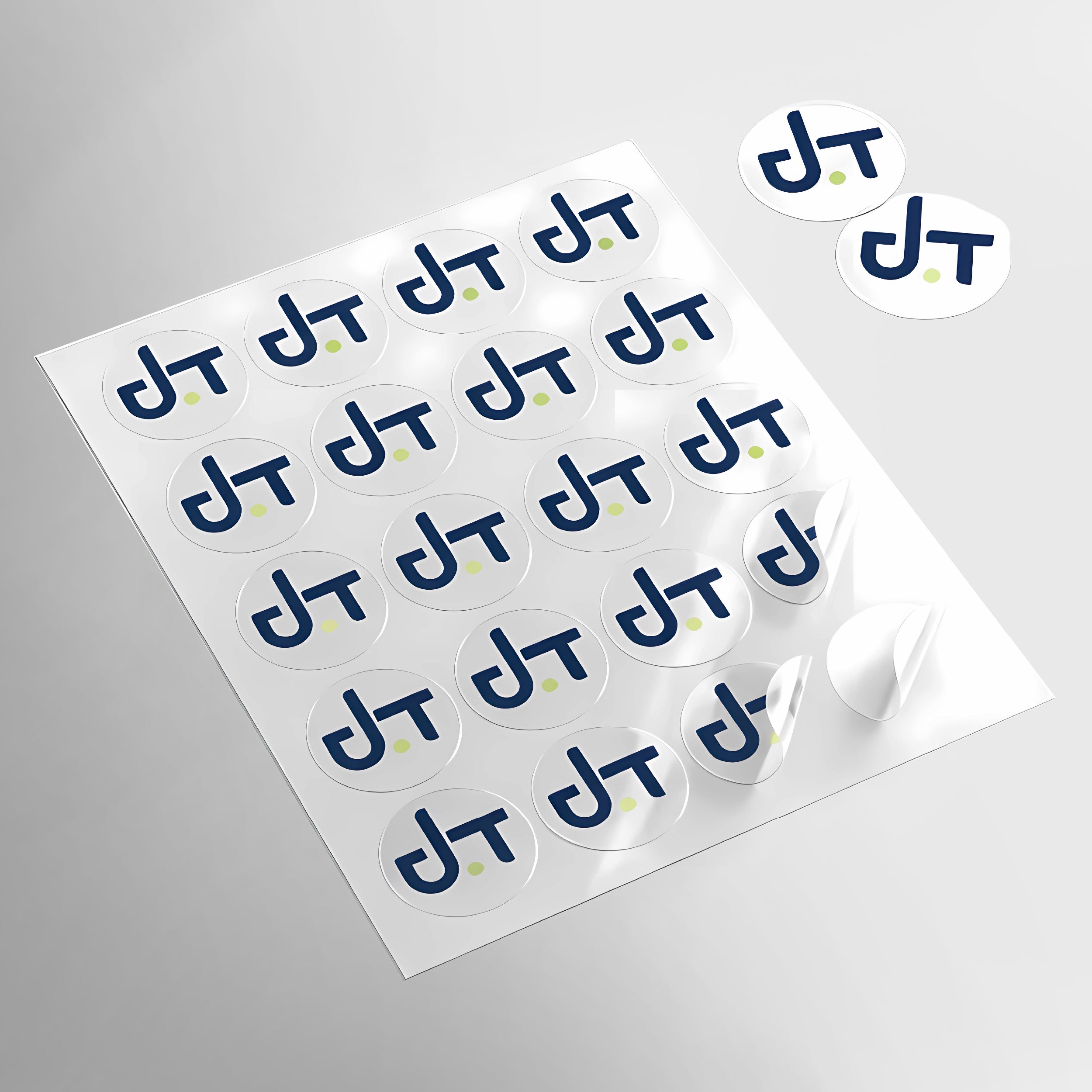 הדמיה של מדבקת ויניל שקופה בצורת עיגול